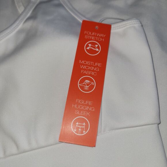 NEW Adrienne Vittadini Sports Bra Womens Large White Zip 4 Way Comfortable Bin5 - Picture 5 of 5